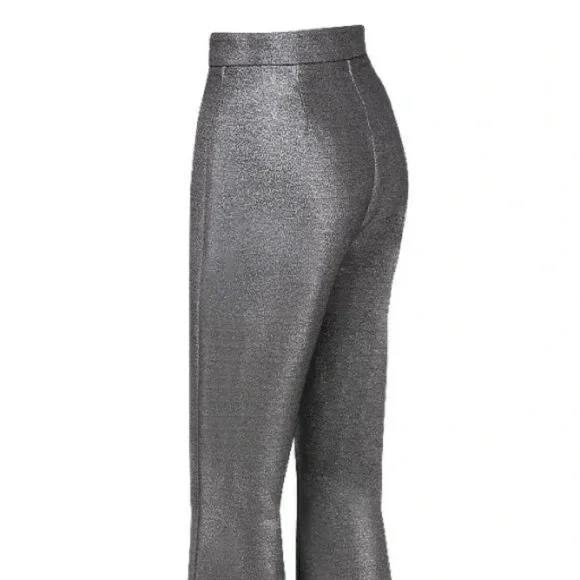 House of CB Jas Silver Kick Flare Trouser - Picture 2 of 14
